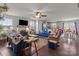 Open-concept living space with living room, dining area and kitchen with island at 550 Cherry Blossom Nw Ave, Concord, NC 28027