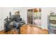 Office area with sliding door leading to a screened-in porch, offering great outdoor views at 1204 Meadowood Dr, Shelby, NC 28150