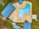 A bird's eye view of the community pool with ample seating and green space at 132 Larboard Trl, Mount Gilead, NC 27306