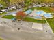 Aerial view of community pool, gathering space, and recreation area at 132 Larboard Trl, Mount Gilead, NC 27306