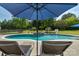 Inviting backyard pool with lounge chairs, waterfall feature, and well-manicured landscaping at 1614 Crestgate Dr, Waxhaw, NC 28173