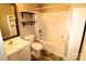 Bathroom featuring a tub, toilet, mirror and vanity at 2043 Shady Pond Dr, Clover, SC 29710