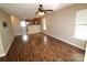 Spacious living room featuring hardwood floors and recessed lights, seamlessly connecting to the kitchen area at 2043 Shady Pond Dr, Clover, SC 29710