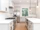 Modern kitchen featuring stainless steel appliances, white cabinets, and a spacious center island at 2501 Elon St, Charlotte, NC 28208