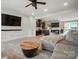 Bright living room features wood-look floors, stylish coffee table, and open-concept design at 2533 Ensemble Ct, Charlotte, NC 28262