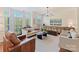 Bright living room with large windows, plantation shutters, modern furniture, and view of the outdoors at 2621 Huntman Way, Charlotte, NC 28226