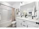 Full bath boasts double vanity, modern fixtures, and a shower/tub combo at 4907 Victoria Ave, Charlotte, NC 28269