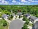 Aerial view of home nestled in a cul-de-sac surrounded by mature trees at 861 Watling St, Fort Mill, SC 29715