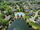 Overhead view of neighborhood pool, lake, and community buildings at 861 Watling St, Fort Mill, SC 29715
