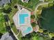 Aerial view of community swimming pool and lake at 861 Watling St, Fort Mill, SC 29715