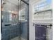 Detailed shower featuring patterned tile and a glass door at 10056 Paisley Dr, Charlotte, NC 28269