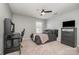 Cozy bedroom with a ceiling fan, a window and carpet floors at 10354 Scotland Ave, Fort Mill, SC 29707