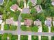 Aerial view of neighborhood and community featuring mature trees and sidewalks at 135 Coronilla Rd, Mooresville, NC 28117