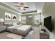 Serene main bedroom features tray ceilings, soft lighting, and an en-suite bathroom at 1617 Post Ct, Gastonia, NC 28054