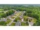 Aerial view of houses with swimming pools surrounded by trees, showcasing a tranquil, suburban neighborhood at 2459 Glenridge Dr, Gastonia, NC 28054