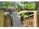 Spacious backyard featuring brick patio, built in fireplace, privacy fence, and mature landscaping at 2729 Clemson Ave, Charlotte, NC 28205