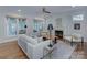 Light-filled living room features a cozy fireplace, complemented by hardwood floors and neutral color palette at 2729 Clemson Ave, Charlotte, NC 28205