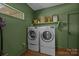 Well-lit laundry room featuring a side-by-side washer and dryer set at 3036 Palm Ave, Charlotte, NC 28205