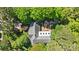 Aerial view of the property highlighting the lush greenery, backyard layout, outdoor spaces, and overall serene setting at 311 Mcalway Rd, Charlotte, NC 28211
