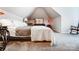 Cozy bedroom with neutral tones, carpet floors, and vaulted ceiling at 530 Dovefield Dr, Indian Trail, NC 28079