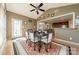 Dining area features backyard views and access to kitchen making it a perfect for entertaining guests at 709 Circle Trace Rd, Monroe, NC 28110