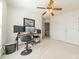 Home office with neutral walls, ceiling fan, and workspace at 709 Circle Trace Rd, Monroe, NC 28110