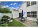 Inviting backyard featuring a patio, a table with chairs, an umbrella and artificial turf for outdoor enjoyment at 901 Heritage Pkwy, Fort Mill, SC 29715
