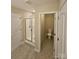 Bathroom with a glass shower, toilet, and vanity at 11922 Kimberfield Rd # 37, Matthews, NC 28105