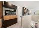 Finished basement living room with a coffee bar and built in bookshelf at 1501 Riverwalk Pkwy, Rock Hill, SC 29730