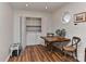 Bright dining area includes wood floors, table, and an entrance to what appears to be a laundry room at 218 Kimrod Ln, Charlotte, NC 28270