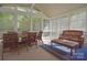 Inviting screened-in porch with ample seating for entertaining, surrounded by lush greenery at 2415 Tory Oak Pl, Matthews, NC 28105