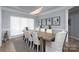 Sophisticated dining room with an oversized table, neutral tones, and modern lighting at 302 Patterson'S Bridge None, New London, NC 28127