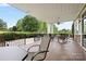 Covered outdoor patio space with seating, perfect for enjoying the green surroundings at 3764 Glenn Oaks Dr, Maiden, NC 28650