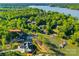 Aerial view of waterfront home at 385 Squirrel Ln. featuring pool and private boat dock at 385 Squirrel Ln, Clover, SC 29710