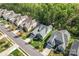 An aerial view of stately homes with manicured lawns and tree-lined streets surrounded by a green forest canopy at 4012 Brandywine Ter, Lancaster, SC 29720