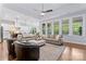 Comfortable living room with sofas, accent chairs, and large windows offering views of the outdoors and the open-plan design at 4012 Brandywine Ter, Lancaster, SC 29720
