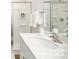 Bathroom featuring double sinks and a glass-enclosed shower at 5232 Reedy Ridge Rd, Charlotte, NC 28215