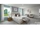 Bedroom features a large bed, sitting area, and bright window with a beautiful view at 5232 Reedy Ridge Rd, Charlotte, NC 28215
