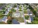 Expansive aerial view showcases this property's location in a charming neighborhood with a private backyard pool at 63 Frost Ln, Taylorsville, NC 28681