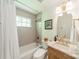 Elegant bathroom features a shower, tub, and vanity at 6339 Montpelier Rd, Charlotte, NC 28210