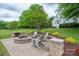 Inviting outdoor fire pit area with comfortable seating, perfect for entertaining and enjoying the serene backyard at 7701 Gold Hill Rd, Rockwell, NC 28138