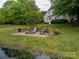 Inviting outdoor fire pit area with comfortable seating, perfect for entertaining and enjoying the serene backyard at 7701 Gold Hill Rd, Rockwell, NC 28138
