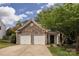 Charming house with a two-car garage, stone accents, and a manicured front lawn at 8607 Cedardale Ridge Ct, Charlotte, NC 28269