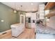 The kitchen features stainless steel appliances, granite countertops and a center island at 1021 Vickie Ln, Matthews, NC 28104