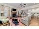 Inviting living room featuring a fireplace, hardwood floors, and comfortable seating with an open floor plan at 106 Independence Ct, Kings Mountain, NC 28086
