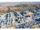 Overhead shot of this neighborhood highlighting the variety of home styles and community layout at 11447 Potters Row, Cornelius, NC 28031