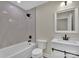 Contemporary bathroom with a combination shower and tub showcasing modern fixtures at 126 Hemphill Ave, Chester, SC 29706
