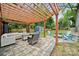 Backyard with a beautiful patio, seating area, and shed at 1327 Fairmont St, Charlotte, NC 28216