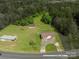 Expansive aerial view showcasing a home with a long driveway and extensive green land with trees at 1501 Nc Hwy 73 Hwy, Iron Station, NC 28080