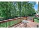 The deck offers a beautiful view of the backyard surrounded by lush greenery and mature trees at 1589 Essex Hall Dr, Rock Hill, SC 29730